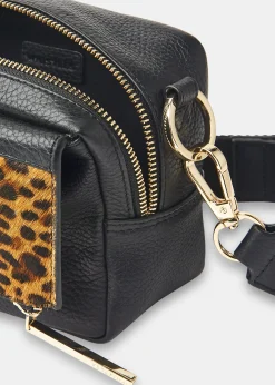 Black Bibi Leopard Crossbody Bag