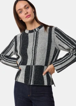 Black Block Stripe Wool Knit