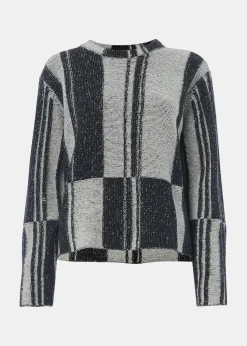 Black Block Stripe Wool Knit