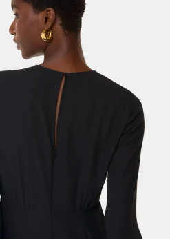 Black Bonnie Gathered Jumpsuit