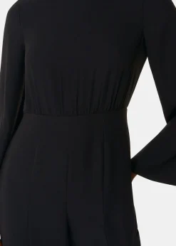 Black Bonnie Gathered Jumpsuit