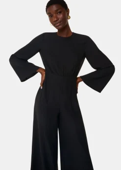 Black Bonnie Gathered Jumpsuit