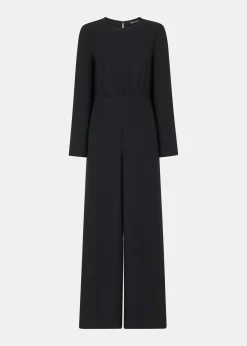 Black Bonnie Gathered Jumpsuit