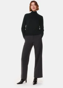 Black Cashmere Funnel Neck