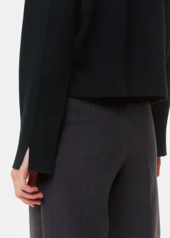 Black Cashmere Funnel Neck