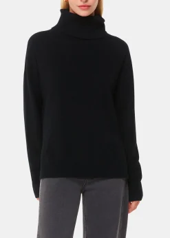 Black Cashmere Roll Neck