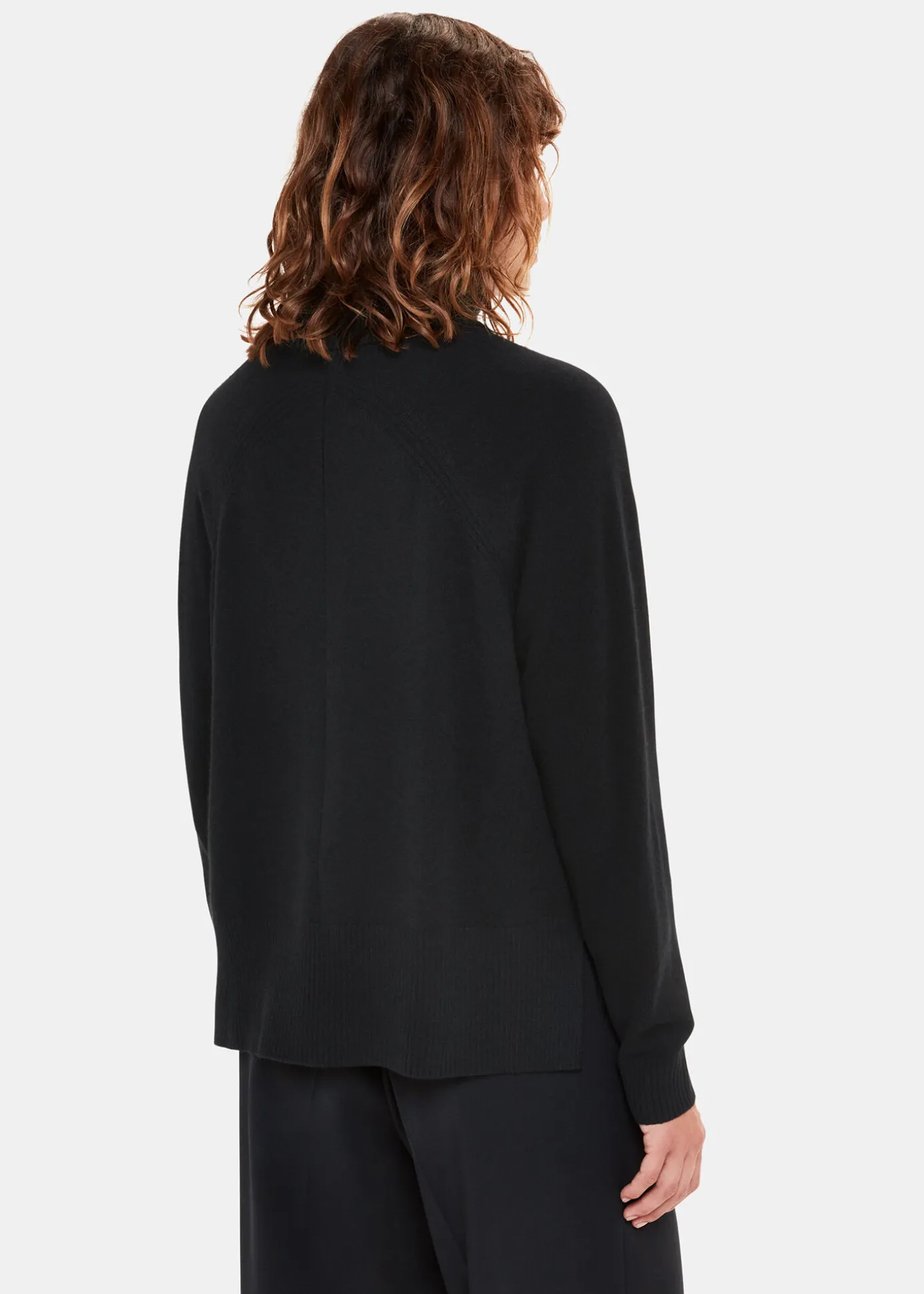 Black Cashmere Roll Neck Jumper