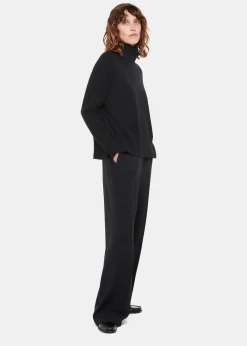Black Cashmere Roll Neck Jumper