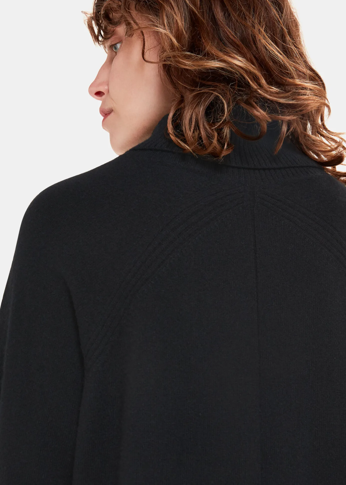 Black Cashmere Roll Neck Jumper