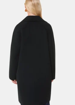Black Cassie Double Face Pocket Coat