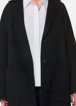 Black Cassie Double Face Pocket Coat