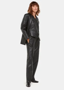 Black Catrin Leather Waistcoat