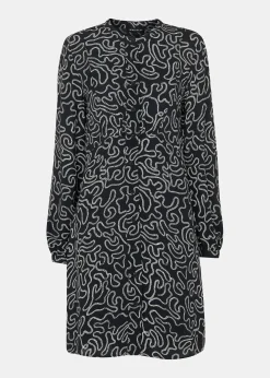 Black Chain Print Flippy Dress
