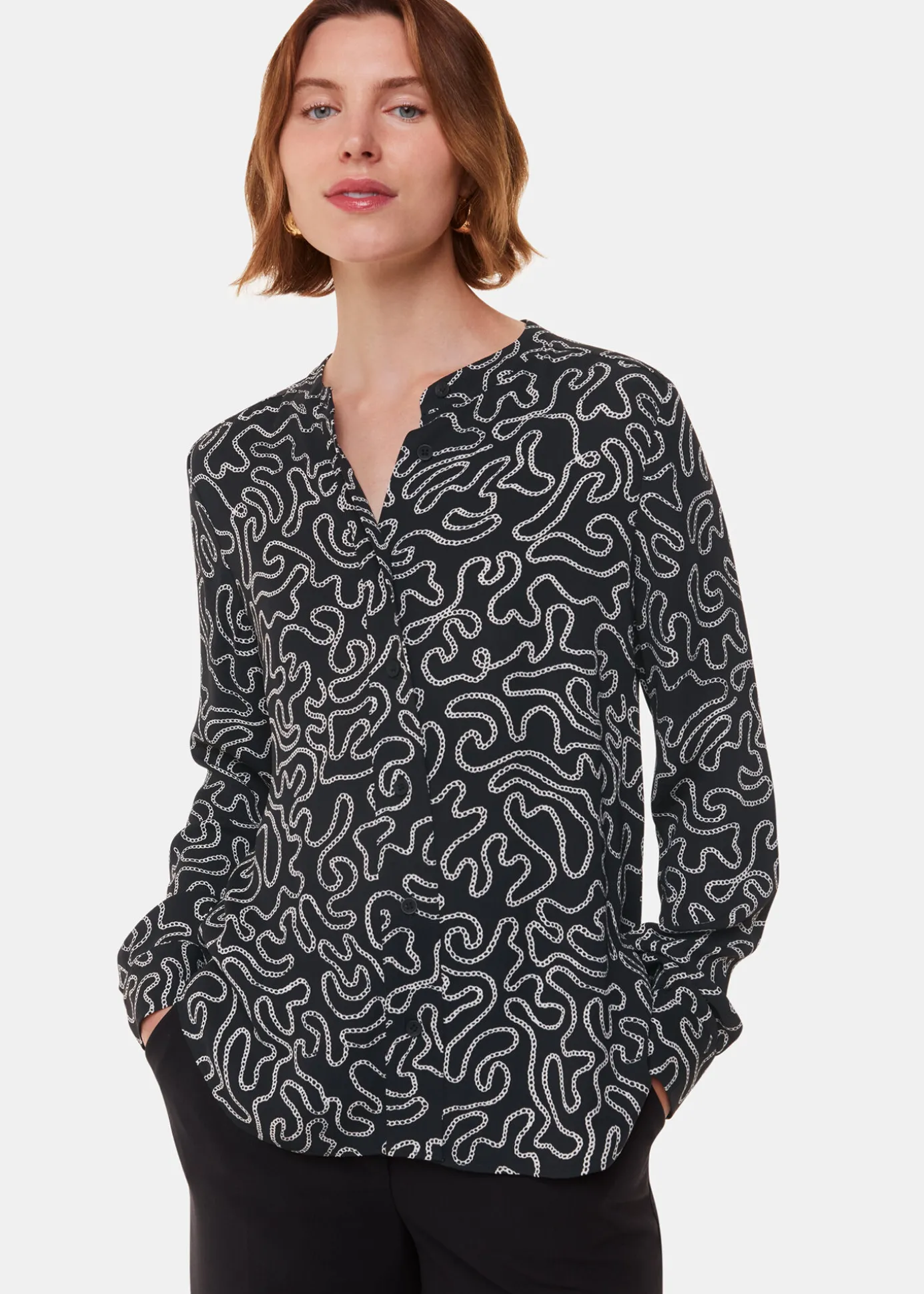 Black Chain Print Shirt