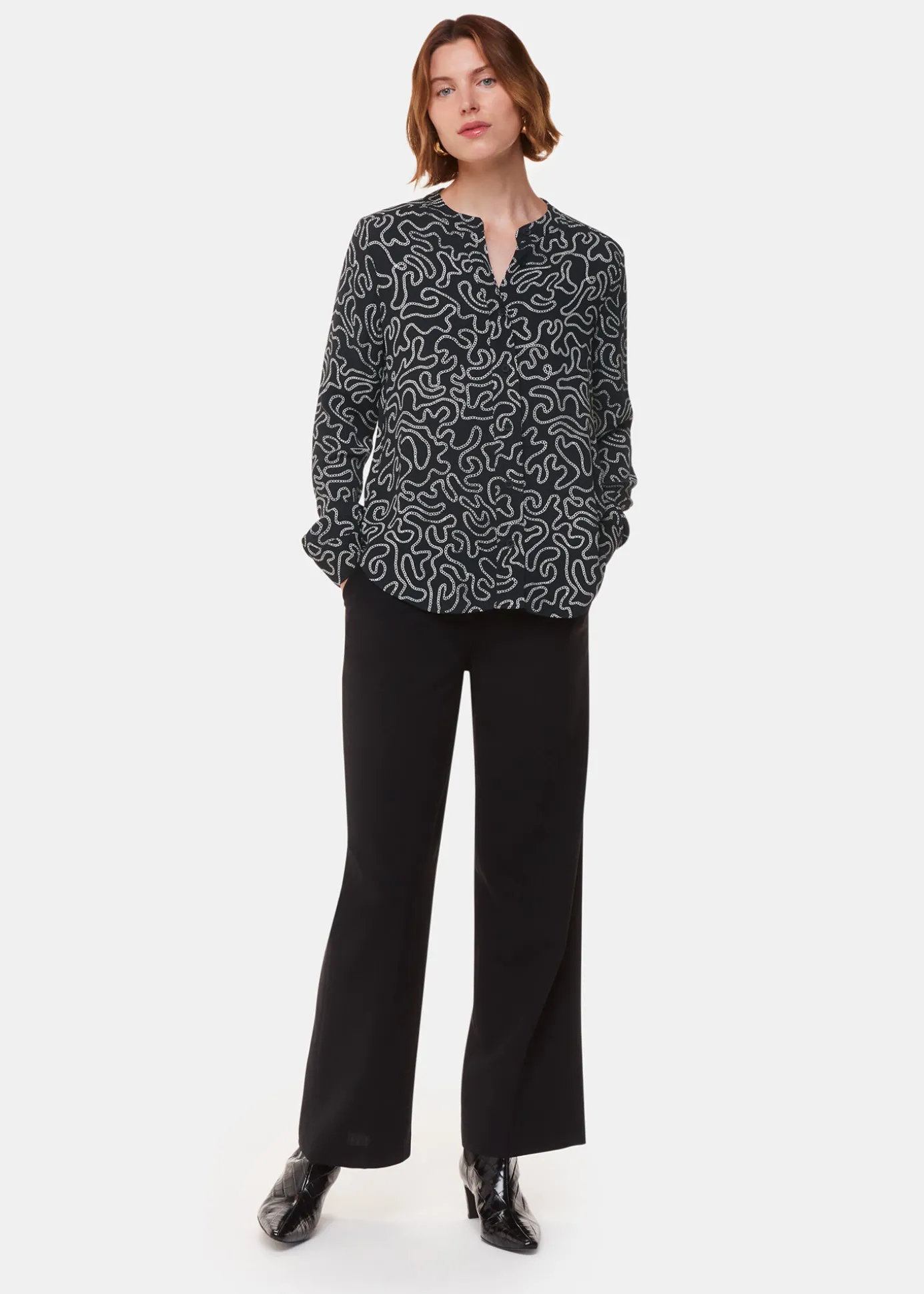 Black Chain Print Shirt