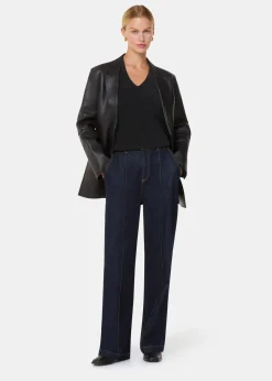 Black Chenille V Neck Knit