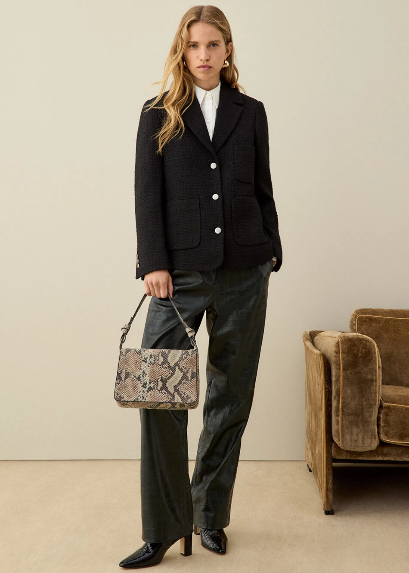 Black Classic Textured Jacket