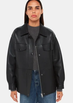 Black Clean Bonded Leather Jacket