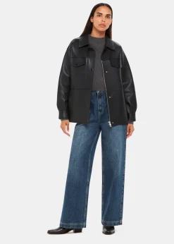 Black Clean Bonded Leather Jacket