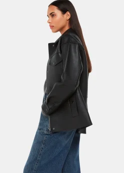 Black Clean Bonded Leather Jacket