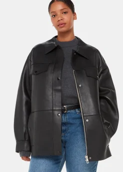 Black Clean Bonded Leather Jacket