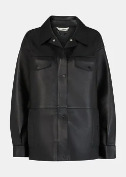 Black Clean Bonded Leather Jacket