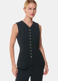 Black Cora Crepe Waistcoat