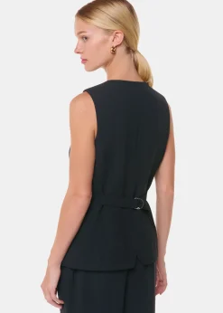 Black Cora Crepe Waistcoat