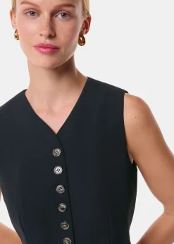 Black Cora Crepe Waistcoat