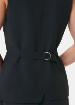 Black Cora Crepe Waistcoat