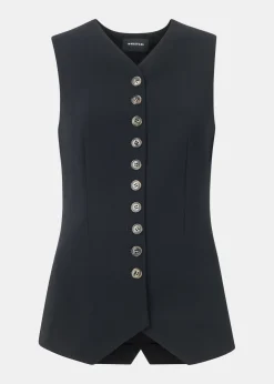 Black Cora Crepe Waistcoat