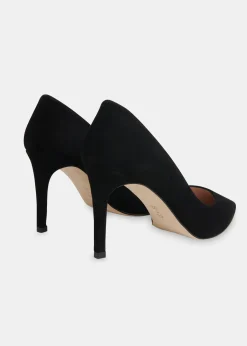 Black Corie Suede Heeled Pump
