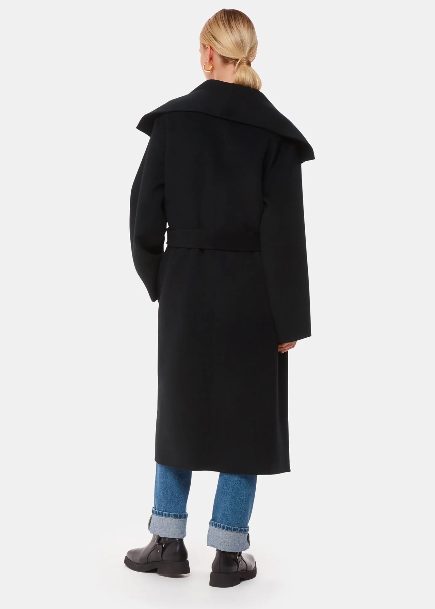 Black Cosima Double Face Collar Coat