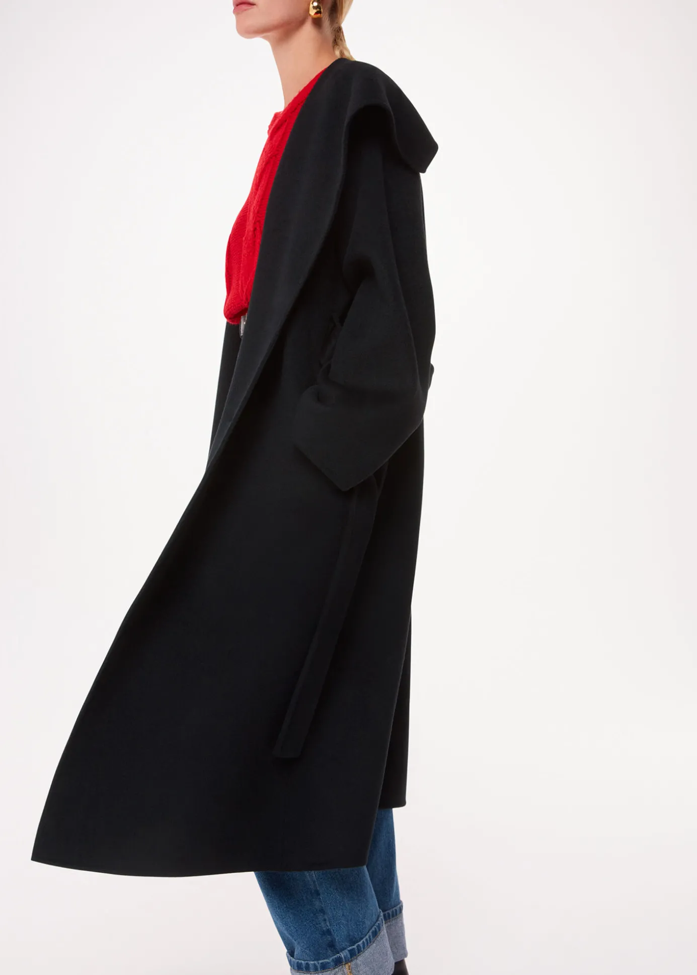 Black Cosima Double Face Collar Coat