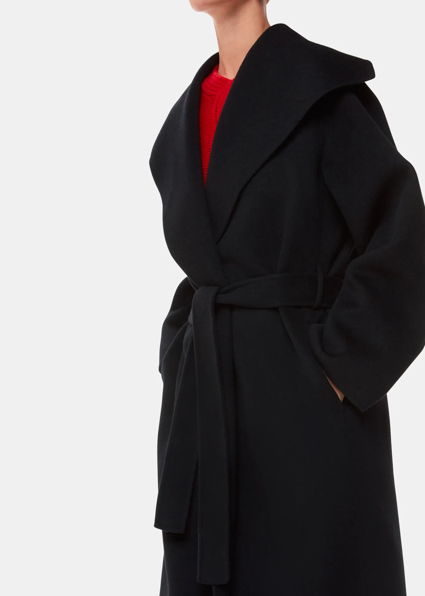 Black Cosima Double Face Collar Coat