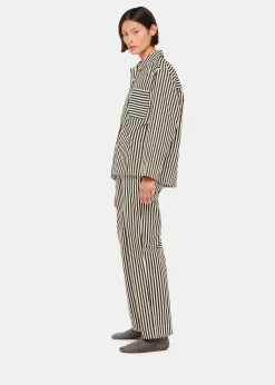 Black Cotton Stripe Pyjama Bottom