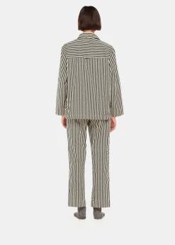 Black Cotton Stripe Pyjama Bottom