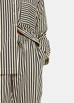 Black Cotton Stripe Pyjama Bottom