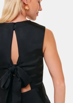 Black Cowl Neck Satin Maxi Dress