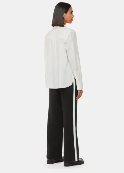 Black Crepe Side Stripe Trouser
