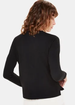 Black Crew Neck Pocket Top
