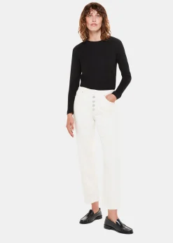 Black Crew Neck Pocket Top