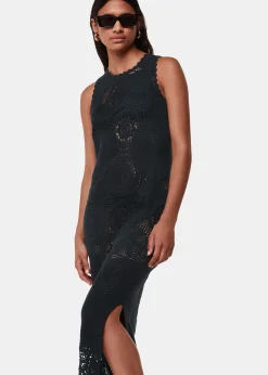 Black Crochet Circle Maxi Dress