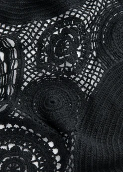 Black Crochet Circle Maxi Dress