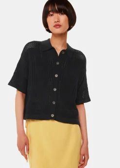 Black Crochet Knitted Shirt