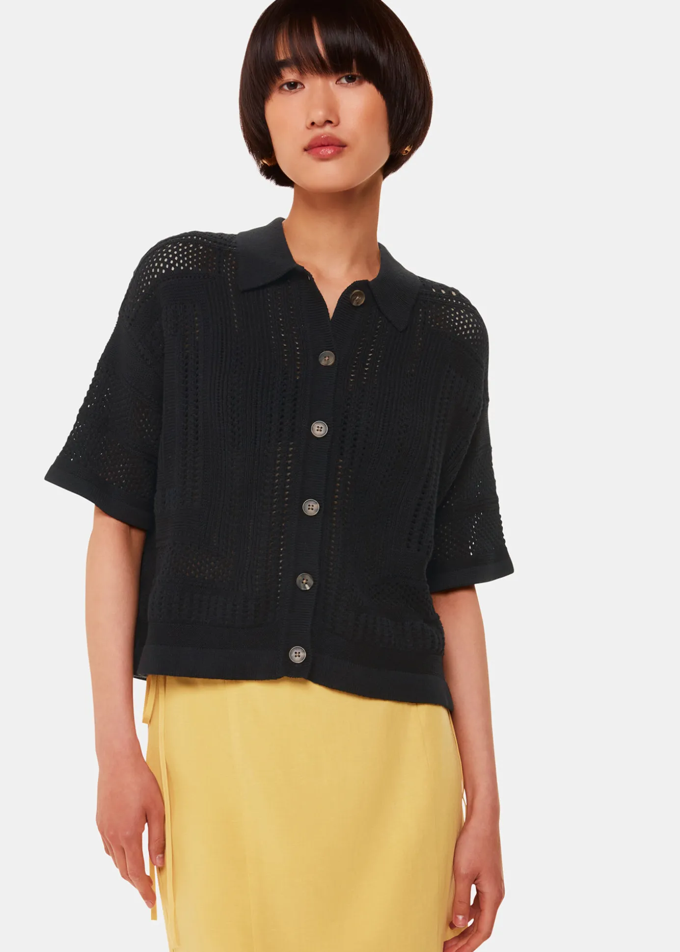 Black Crochet Knitted Shirt