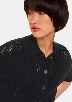 Black Crochet Knitted Shirt
