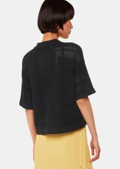Black Crochet Knitted Shirt