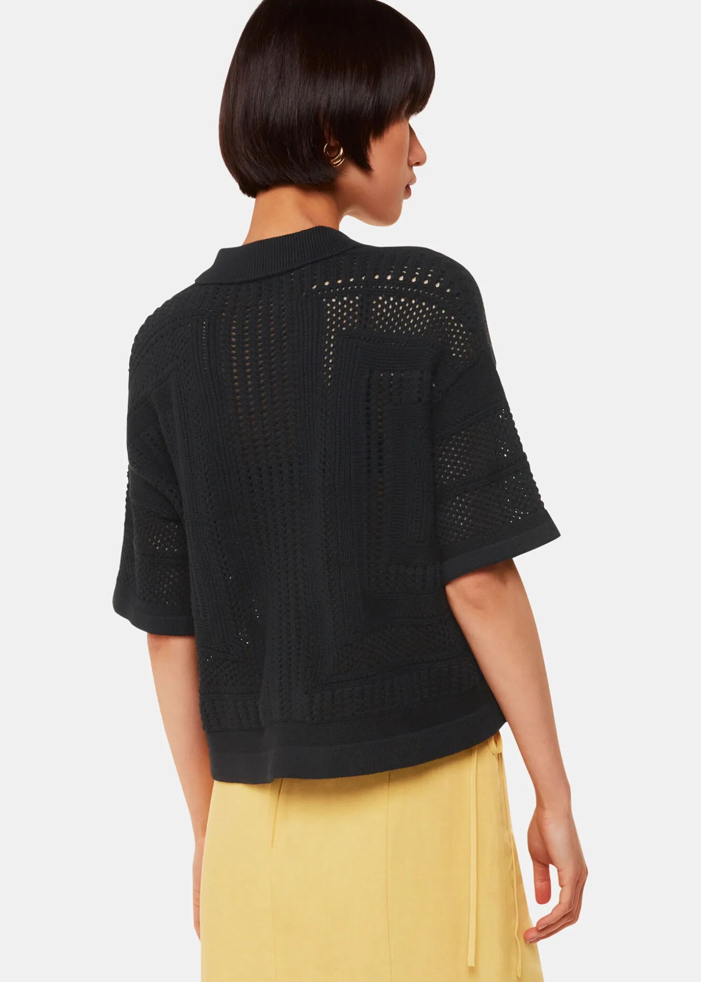Black Crochet Knitted Shirt