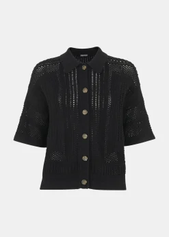 Black Crochet Knitted Shirt